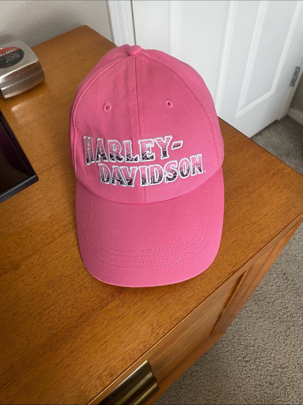 Harley-Davidson Pink Baseball Cap with White Embroidered Logo